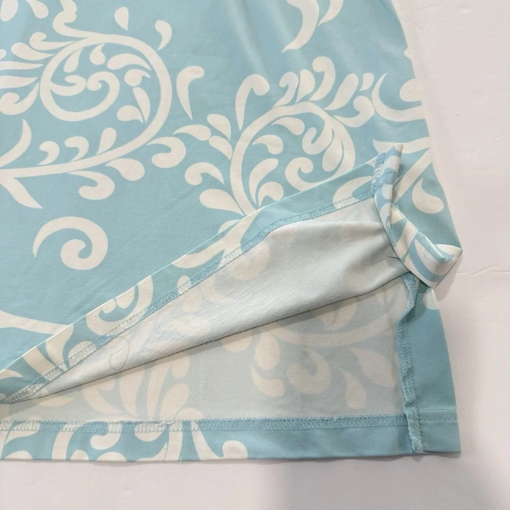 J. McLaughlin Blue Catalina Cloth 3/4 Sleeve Stretch Cadence Dress Size MEDIUM - Picture 5 of 12